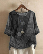 Bohemian blouse met print en knoopdetails