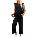 Set met mouwloze top en wide leg broek