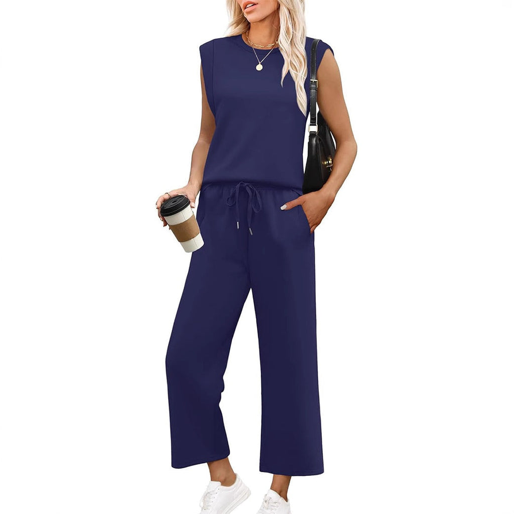 Set met mouwloze top en wide leg broek