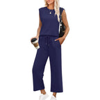 Set met mouwloze top en wide leg broek