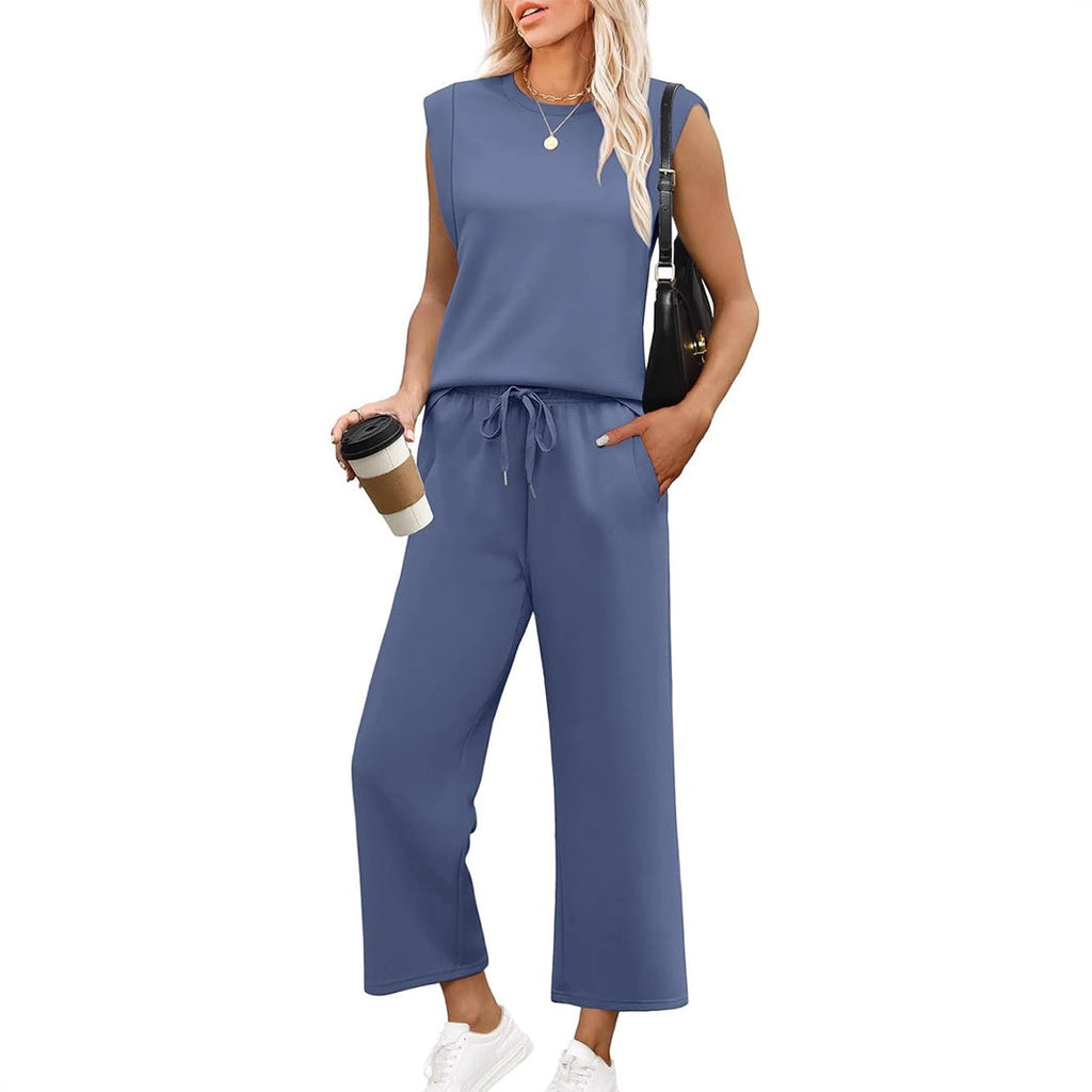 Set met mouwloze top en wide leg broek