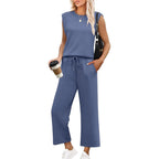 Set met mouwloze top en wide leg broek