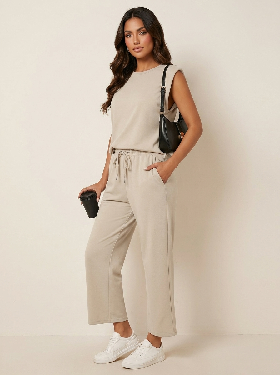 Set met mouwloze top en wide leg broek