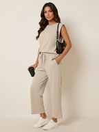 Set met mouwloze top en wide leg broek