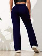 Flared broek met hoge taille en wijde pijpen