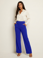 Flared broek met hoge taille en wijde pijpen