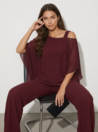 Chiffon set met vloeiende pasvorm
