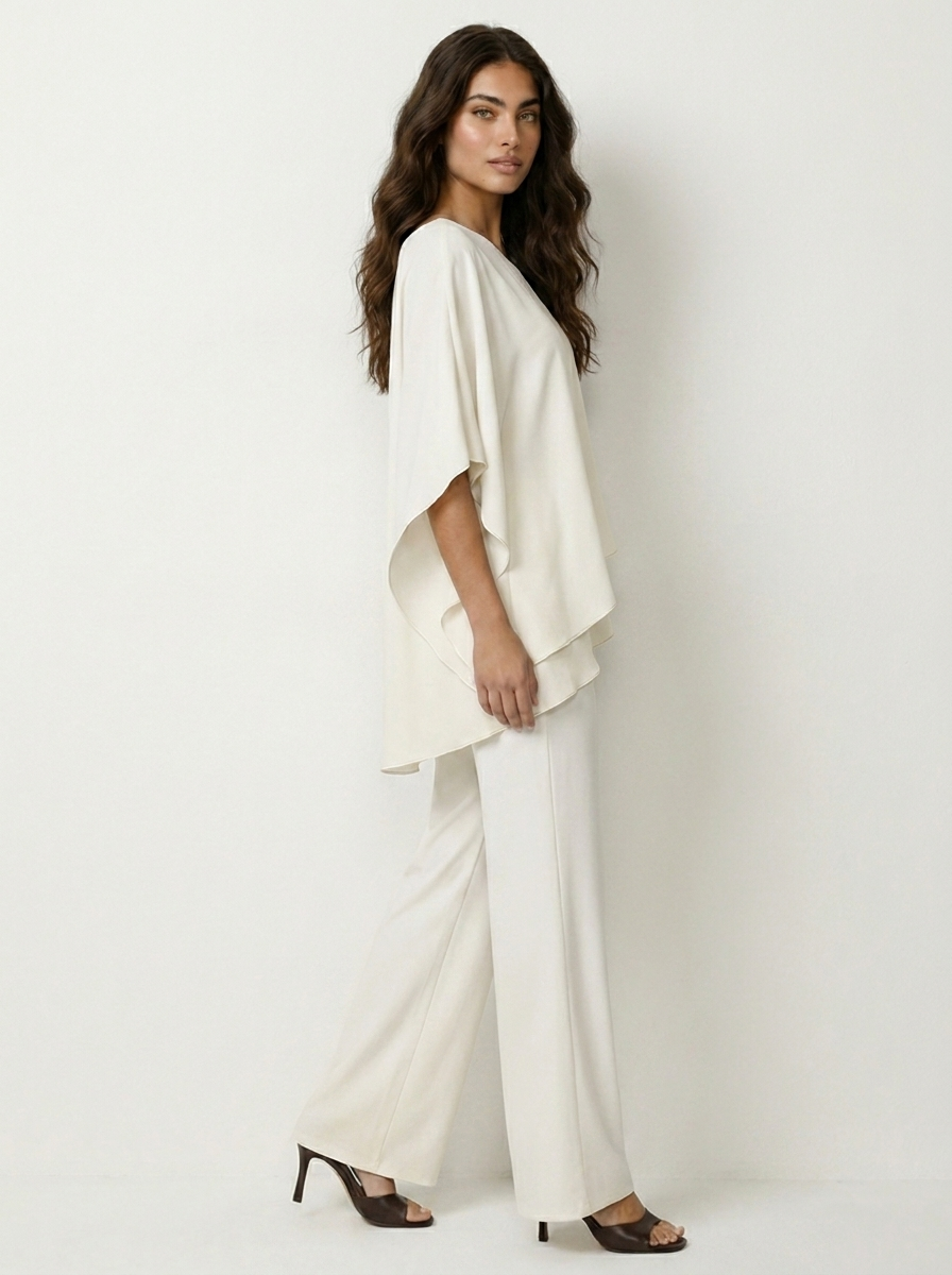 Chiffon set met vloeiende pasvorm
