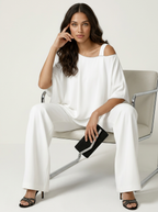 Chiffon set met vloeiende pasvorm