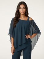 Chiffon set met vloeiende pasvorm