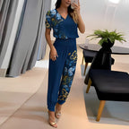 Tweedelige set met V-hals top en broek