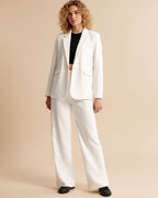 Wide-leg pantalon met hoge taille en subtiele plooien