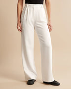 Wide-leg pantalon met hoge taille en subtiele plooien