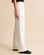 Wide-leg pantalon met hoge taille en subtiele plooien