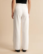 Wide-leg pantalon met hoge taille en subtiele plooien