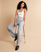 Wide-leg pantalon met hoge taille en subtiele plooien