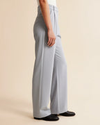 Wide-leg pantalon met hoge taille en subtiele plooien