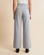 Wide-leg pantalon met hoge taille en subtiele plooien