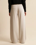 Wide-leg pantalon met hoge taille en subtiele plooien