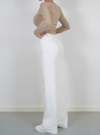 Rechte pantalon met hoge taille en soepele val
