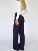 Rechte pantalon met hoge taille en soepele val