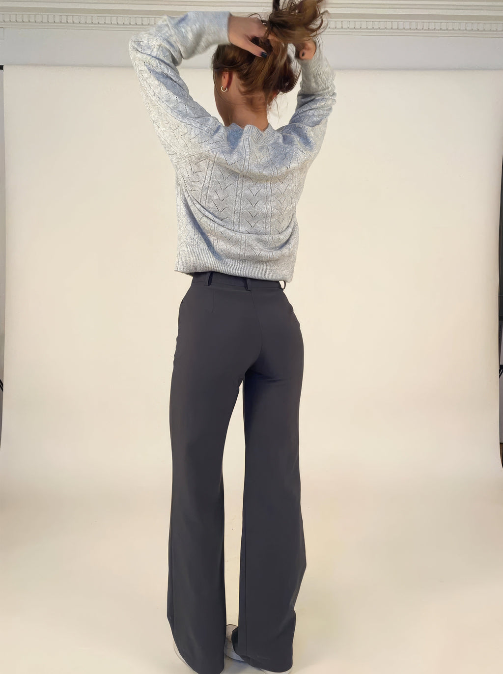 Rechte pantalon met hoge taille en soepele val