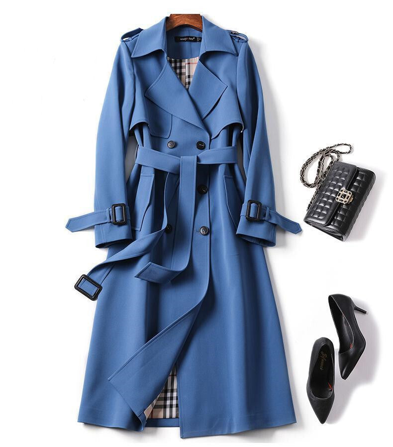 Trenchcoat met double-breasted sluiting en ceintuur