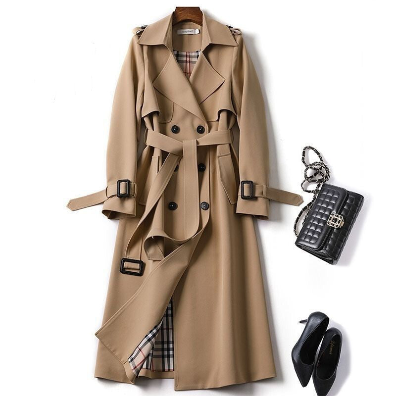 Trenchcoat met double-breasted sluiting en ceintuur