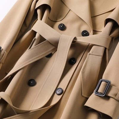 Trenchcoat met double-breasted sluiting en ceintuur