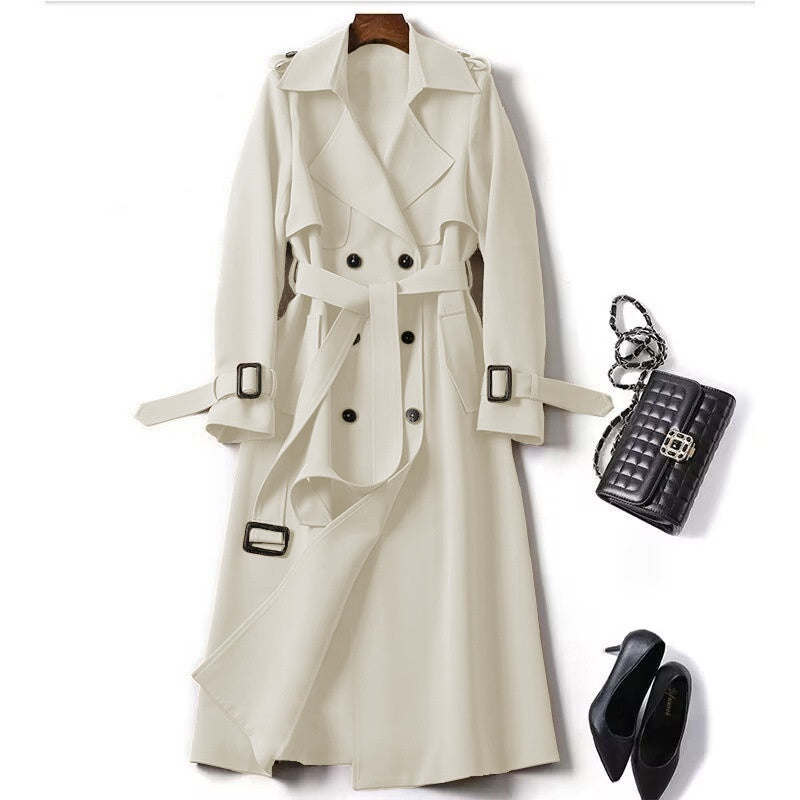 Trenchcoat met double-breasted sluiting en ceintuur