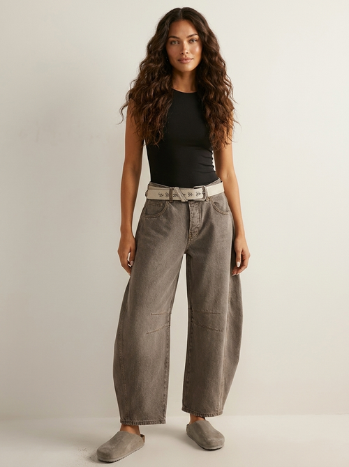 Barrel jeans met hoge taille en ontspannen pasvorm
