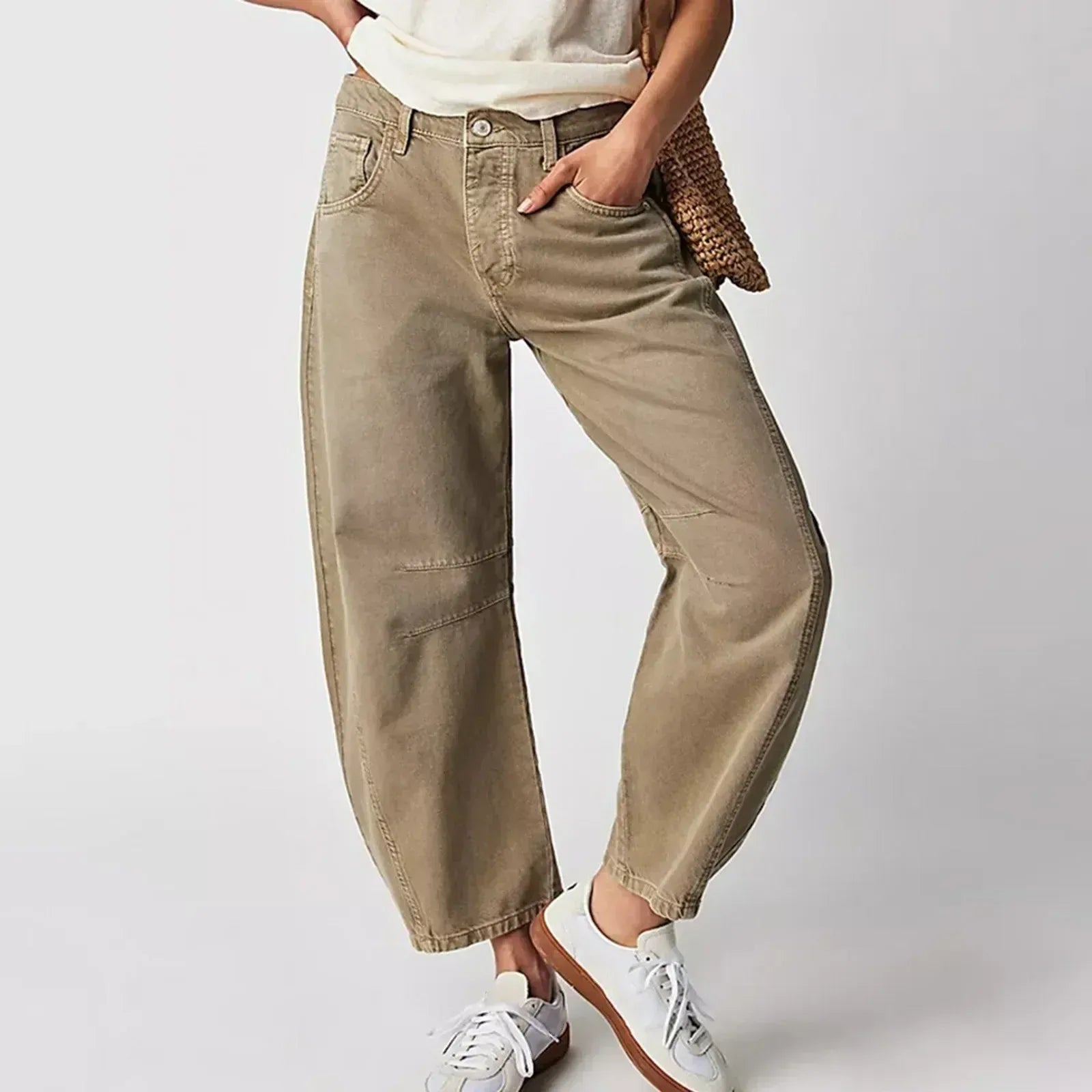 Barrel jeans met hoge taille en ontspannen pasvorm