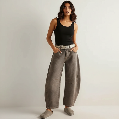 Barrel jeans met hoge taille en ontspannen pasvorm