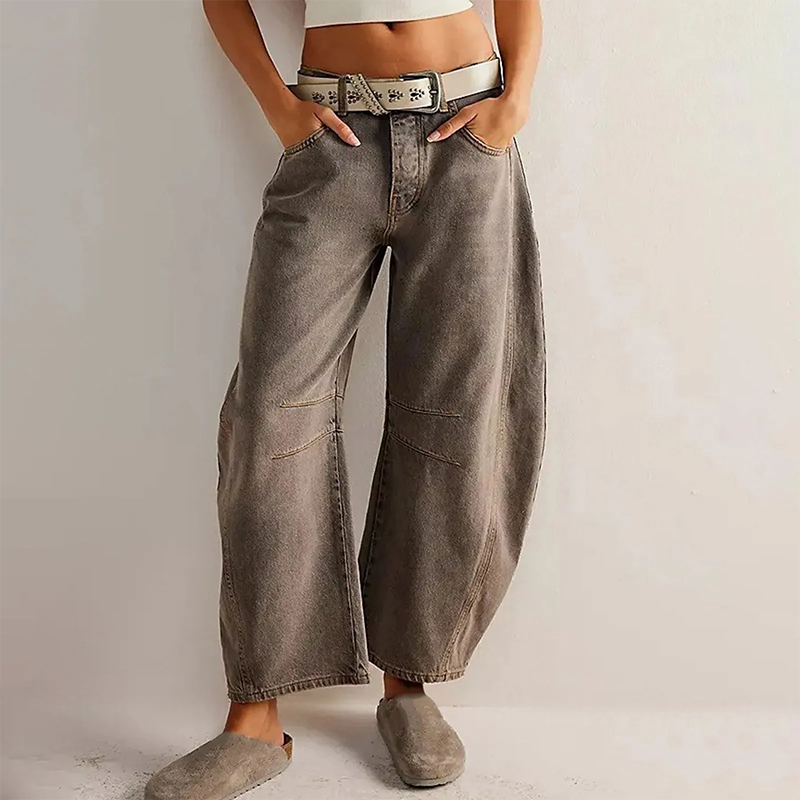 Barrel jeans met hoge taille en ontspannen pasvorm