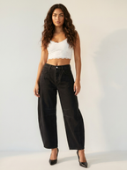 Barrel jeans met hoge taille en ontspannen pasvorm