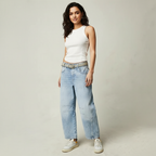 Barrel jeans met hoge taille en ontspannen pasvorm