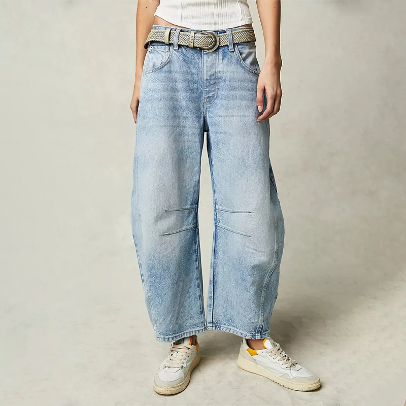 Barrel jeans met hoge taille en ontspannen pasvorm