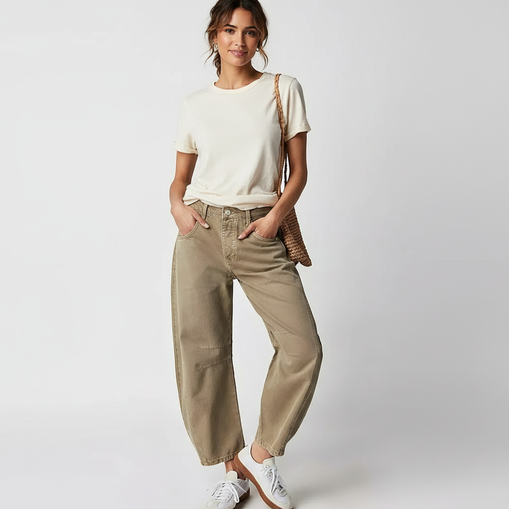 Barrel jeans met hoge taille en ontspannen pasvorm