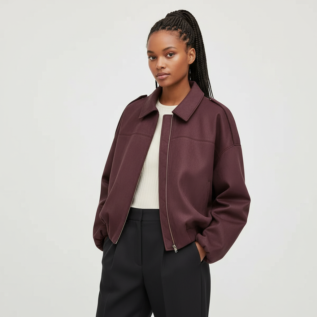 Suède jasje met oversized pasvorm en knoopsluiting in rood