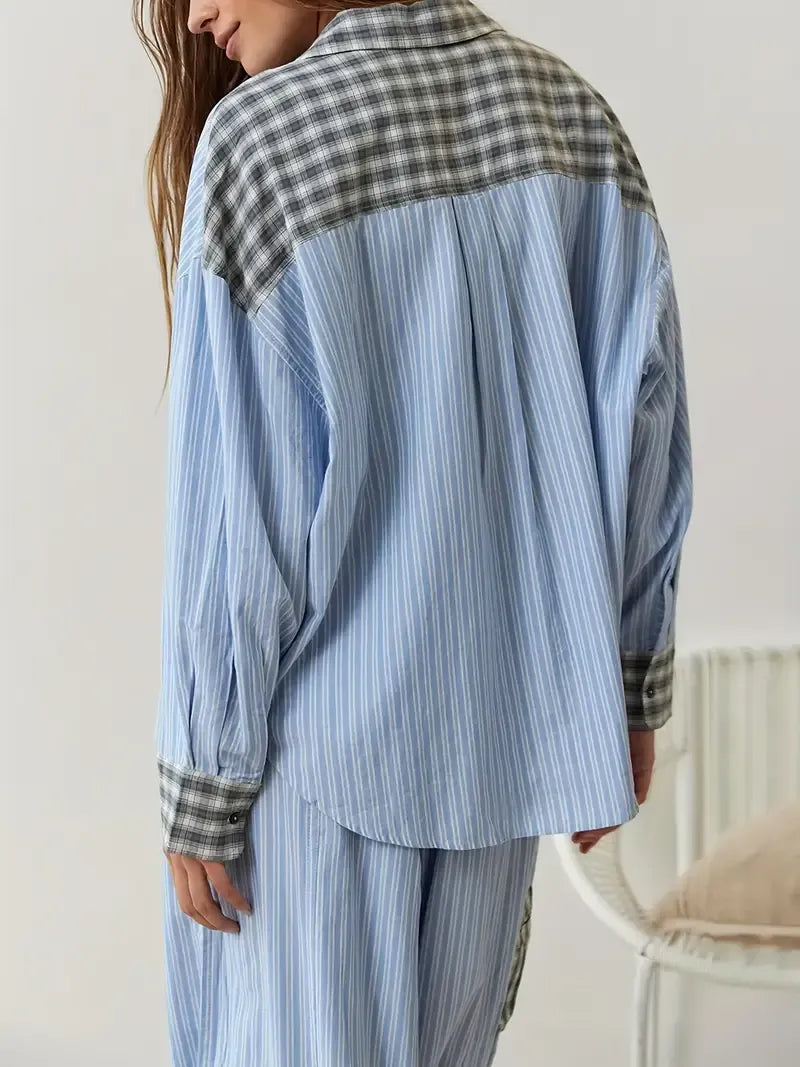 Ademende pyjama set met relaxte pasvorm voor dames