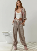 Ademende pyjama set met relaxte pasvorm voor dames
