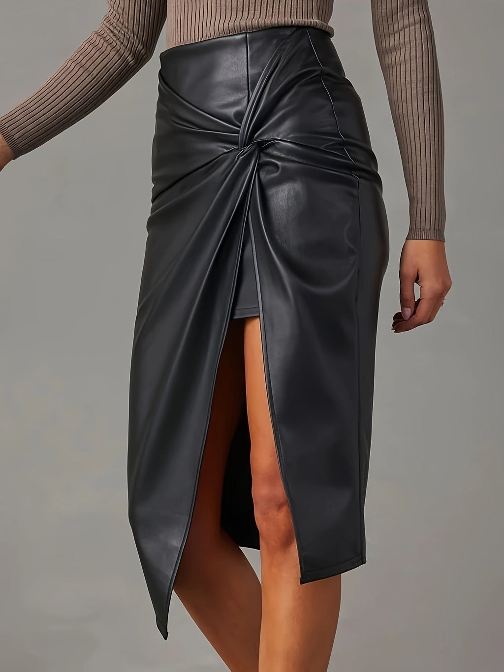 Asymmetrische midi rok met hoge taille voor dames