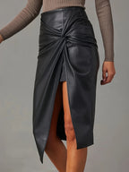 Asymmetrische midi rok met hoge taille voor dames