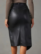 Asymmetrische midi rok met hoge taille voor dames