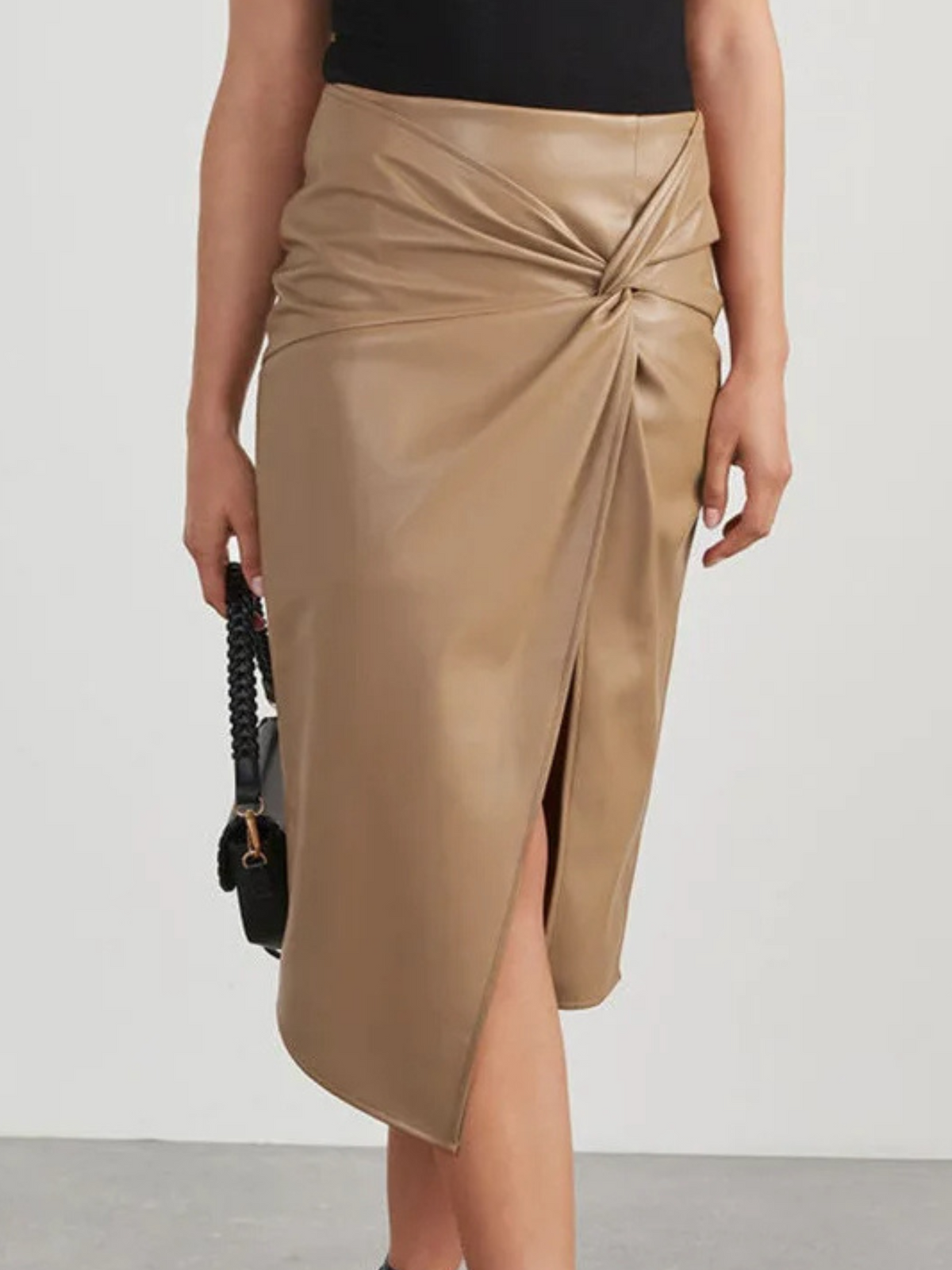Asymmetrische midi rok met hoge taille voor dames