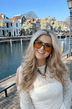 Aviator zonnebril met oranje glazen voor dames in oranje