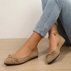 Ballerina's met strikdetail in beige