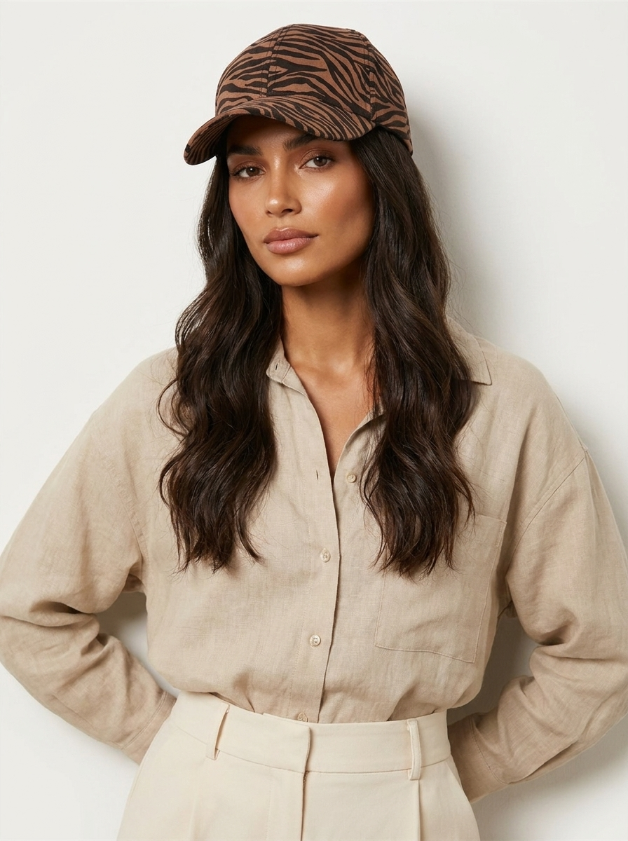 Baseball cap met dierenprint en verstelbare pasvorm voor dames