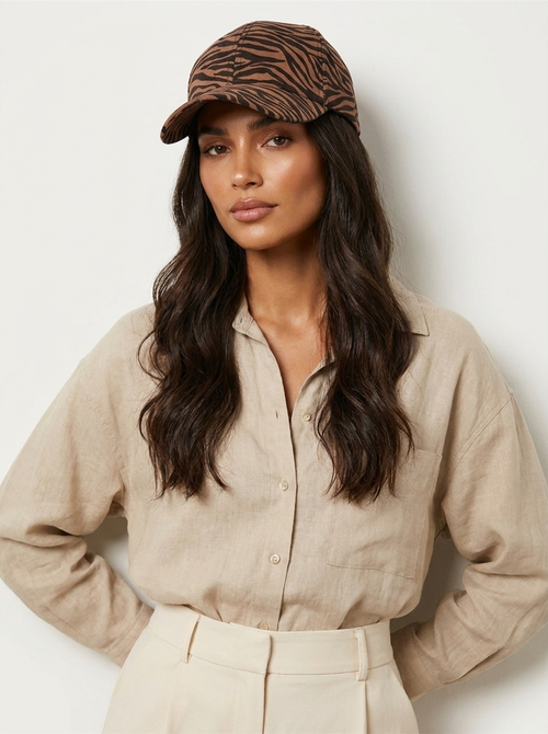 Baseball cap met dierenprint en verstelbare pasvorm voor dames