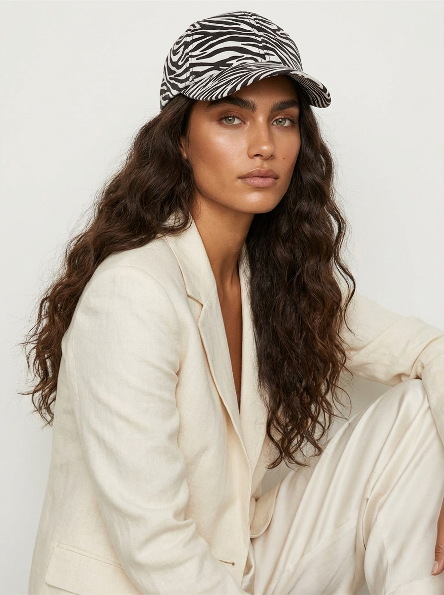 Baseball cap met dierenprint en verstelbare pasvorm voor dames